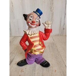 Vintage circus clown ceramic ring leader jester unique home decor figure